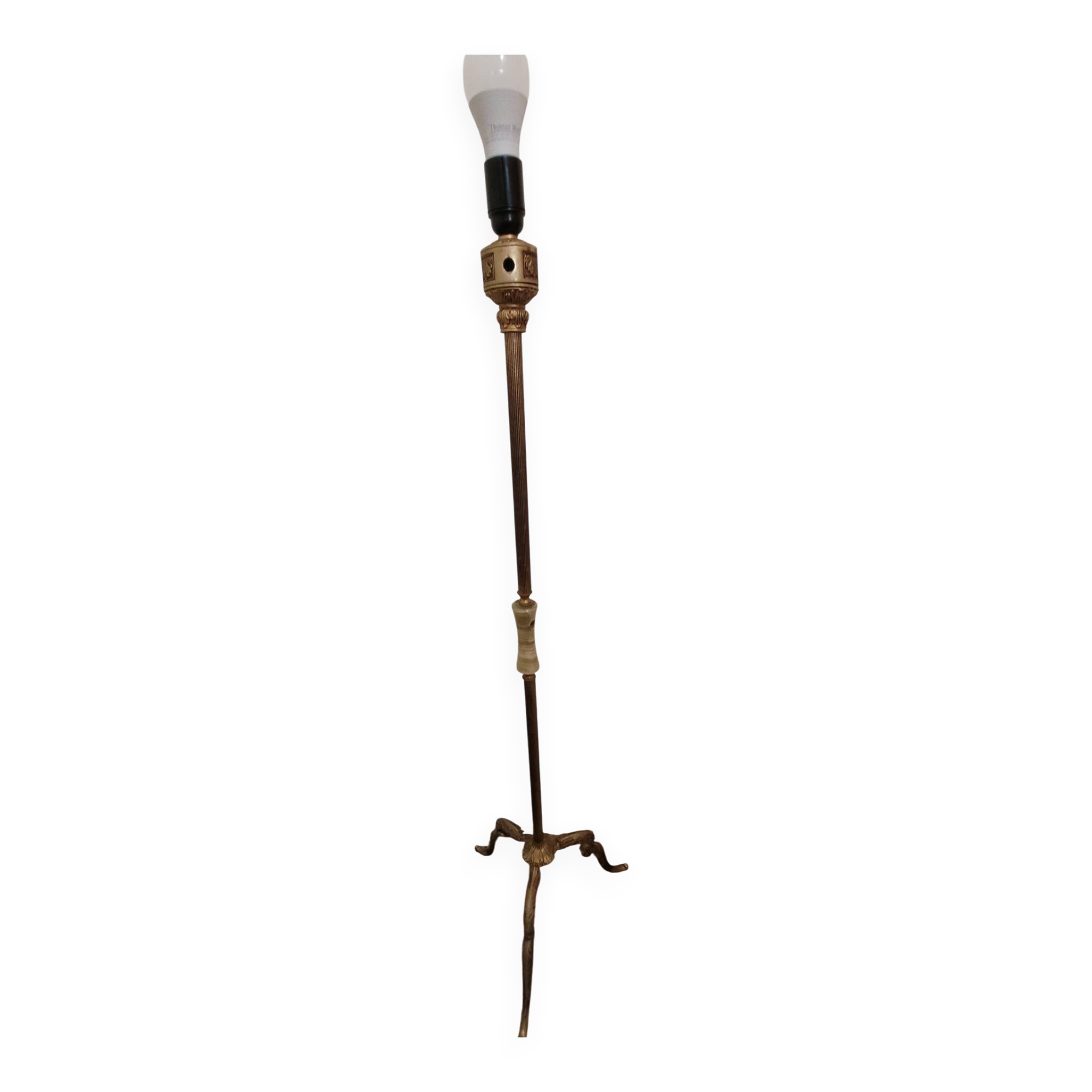 Antique brass and onyx floor lamp - classic style