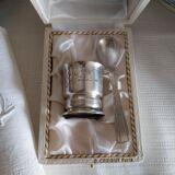 Birth gift set silver-plated egg cup