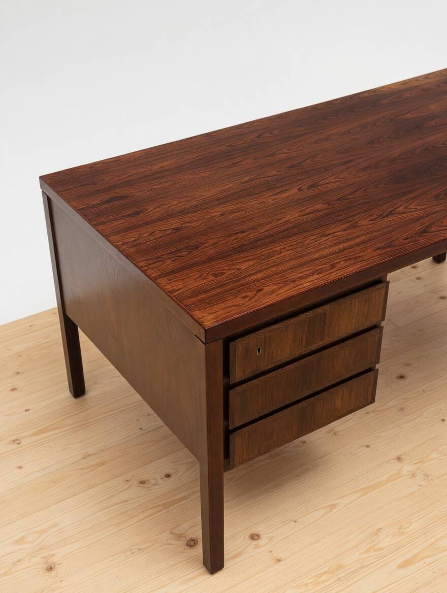 Gunni Omann Model 77 Rosewood Desk, 1960s.