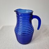 Vintage cobalt blue glass carafe/pitcher '1970s - Cisper