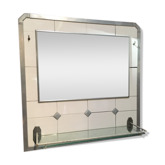 Bathroom mirror earthenware and metal 50s
