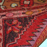 Turkish yastik handmade vintage rug 50cm x 96cm 1960s, 1C651