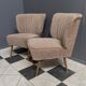 ensemble de 2 chaises de cocktail marron des années 1960