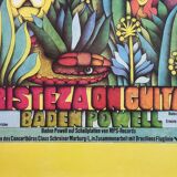 Vintage 1970s Baden Powell Maximalist Bossa Nova Concert Poster