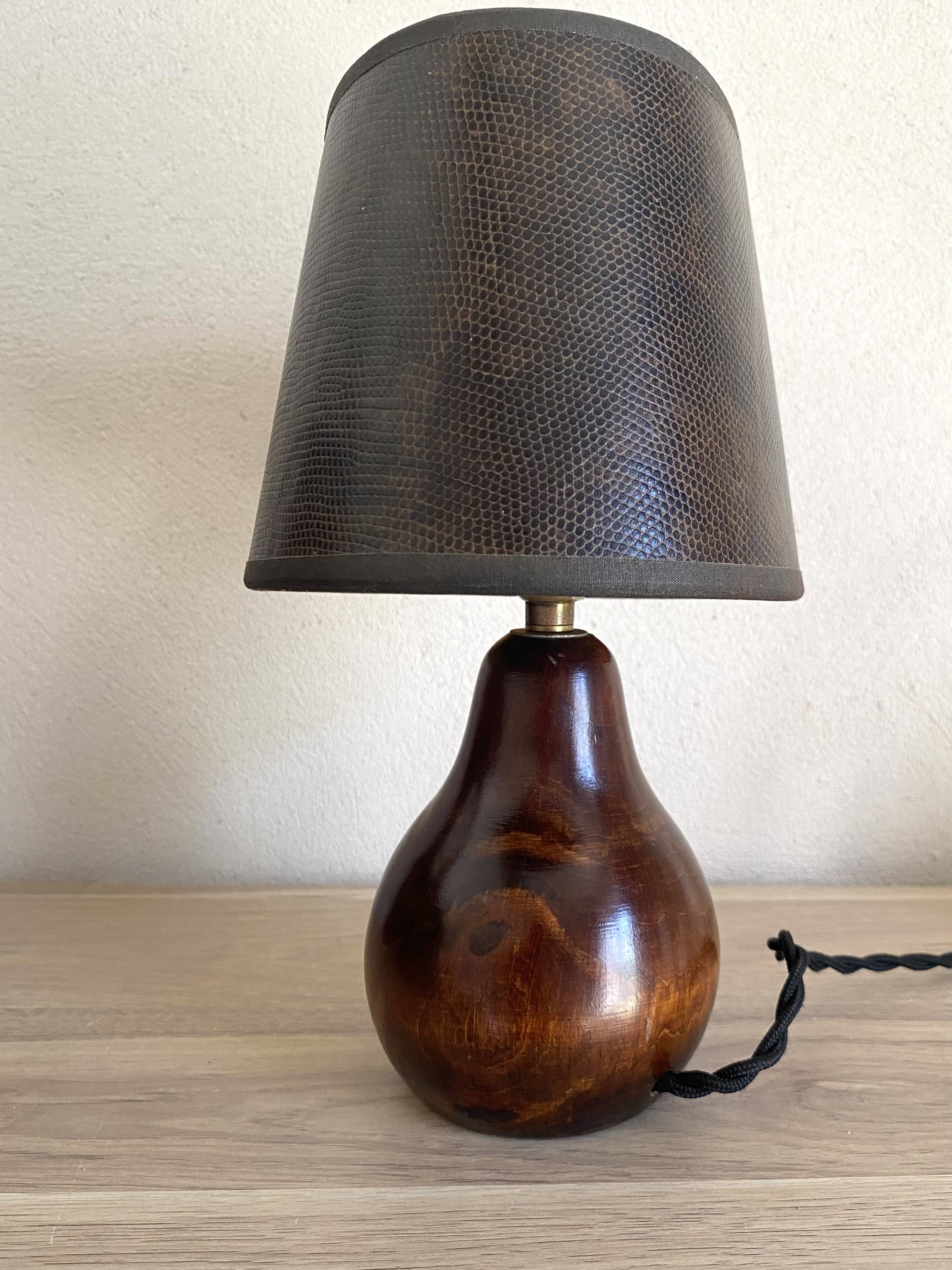 Wood lamp, fabric cable 2M, lampshade