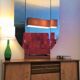 130cm x 84cm infilade hairdresser and tryptic mirror, 1960's