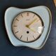 Vintage ceramic clock silent wall pendulum "Exact golden blue"