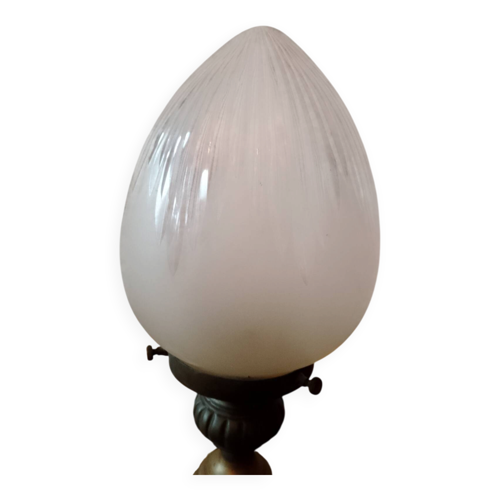 Napoleon III frosted cut crystal ceiling light