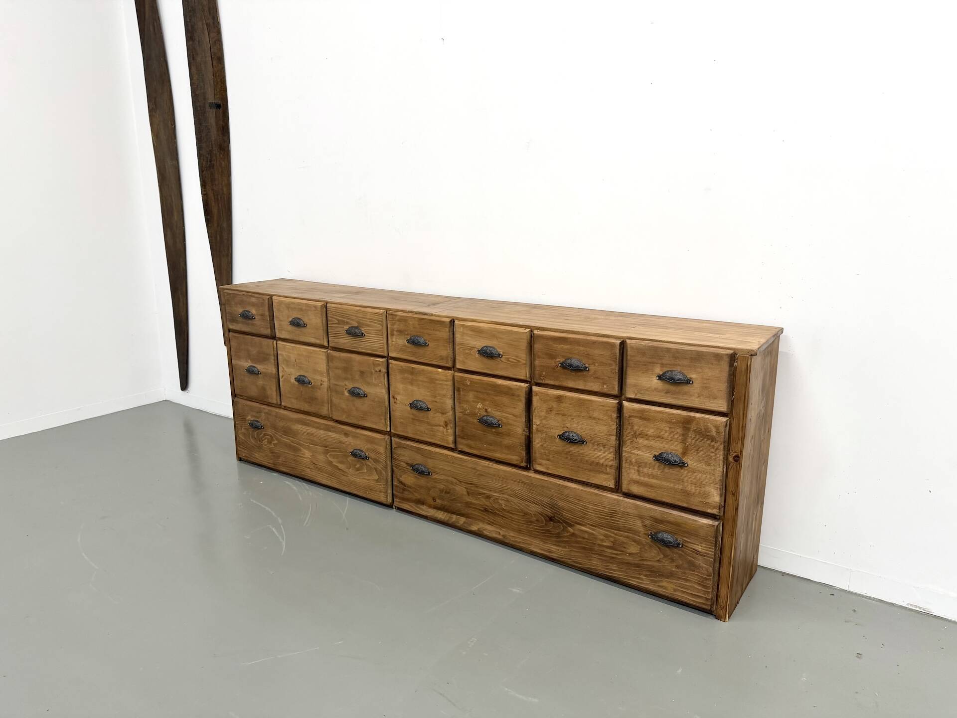Large Pine Workshop Furniture with Drawers