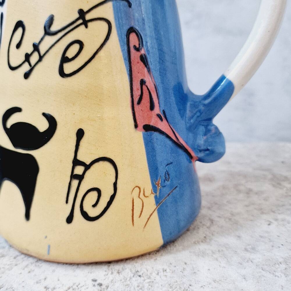 Vintage ceramic pitcher signed buxo