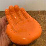 Vintage Orange Ceramic Hand Empty Pocket