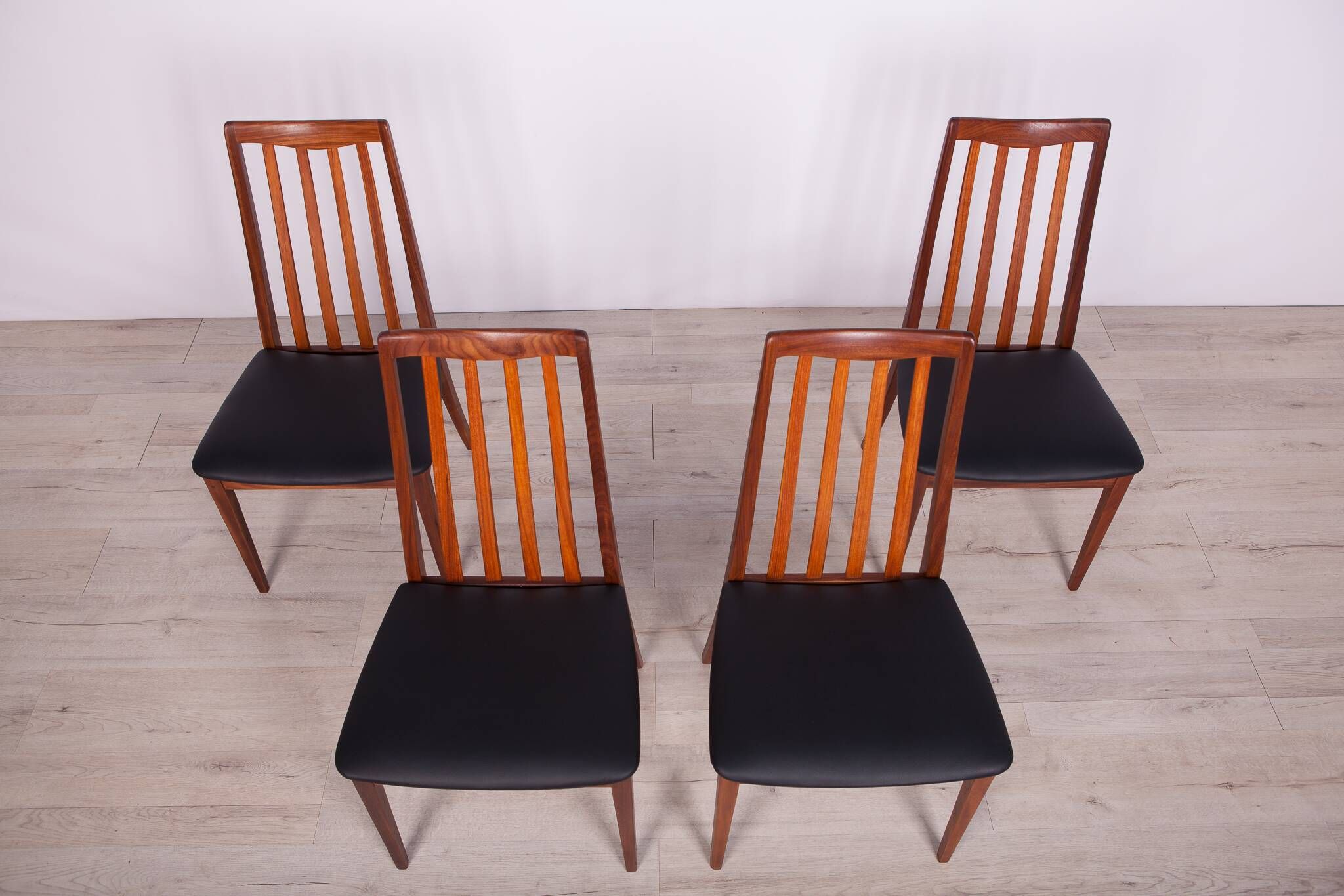 Vintage Teak and Leather Dining Chairs by Leslie Dandy for G-Plan, 1960s, Set of 4
