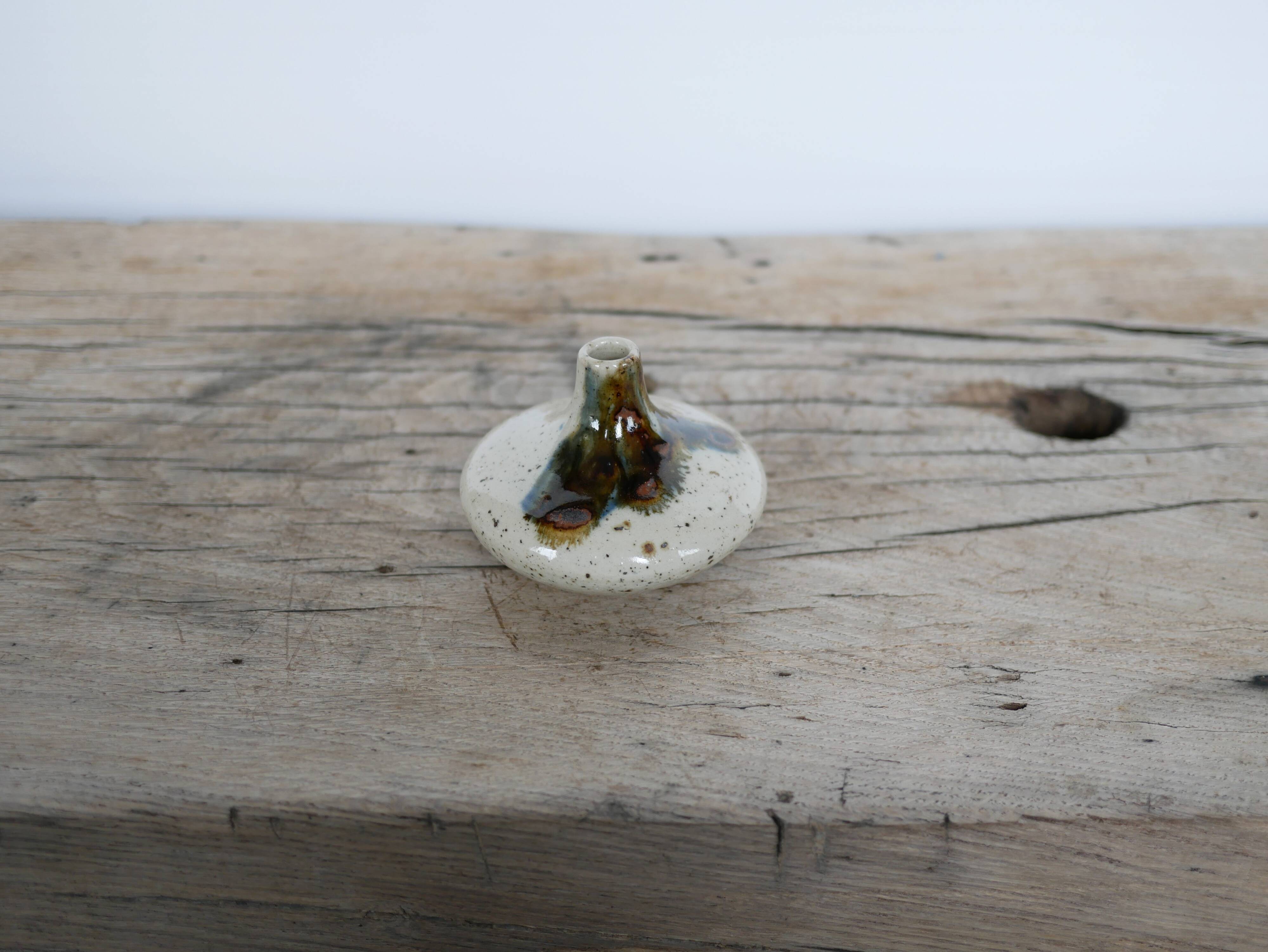 Vintage sandstone soliflore vase signed Cazes