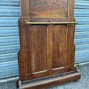 Antique hall coat rack – mirror, hooks & umbrella stand