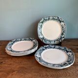 Set of 6 flat plates made of Maastricht ceramic