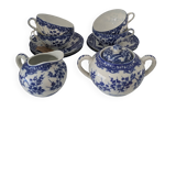 Vintage blue fine china tea set