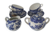 Vintage blue fine china tea set