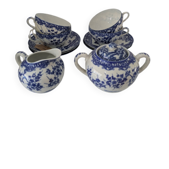 Service à thé vintage en porcelaine fine bleue
