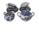 Vintage blue fine china tea set