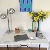 Marble and cast iron bistro table