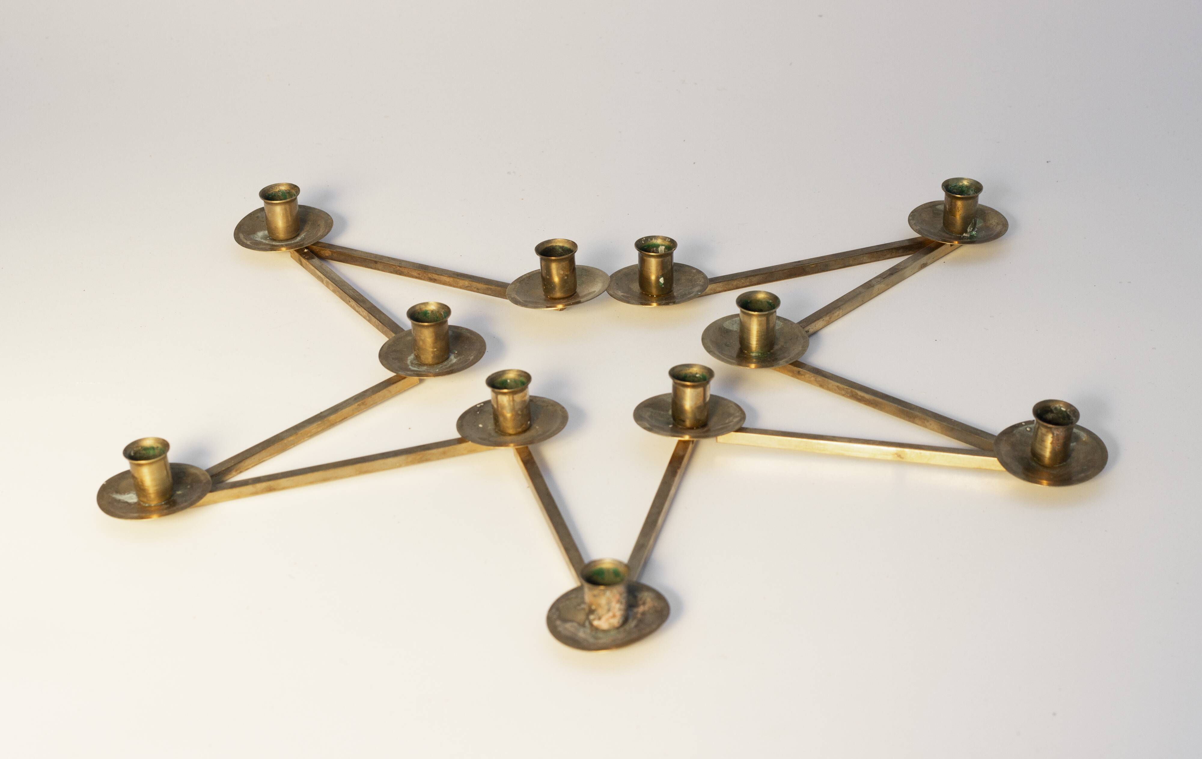 Articulated candlestick Margareta in brass by Lars Holmström – Arvika, Sweden