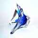 Vintage ashtray cut in Blue Murano crystal - Modernist pocket empty 1970-80