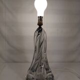 Twisted crystal lamp base signed vannes france 30cm