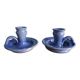 Stoneware candlesticks signed artisanal ceramics