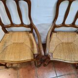 Louis XV oak-style mulched armchairs
