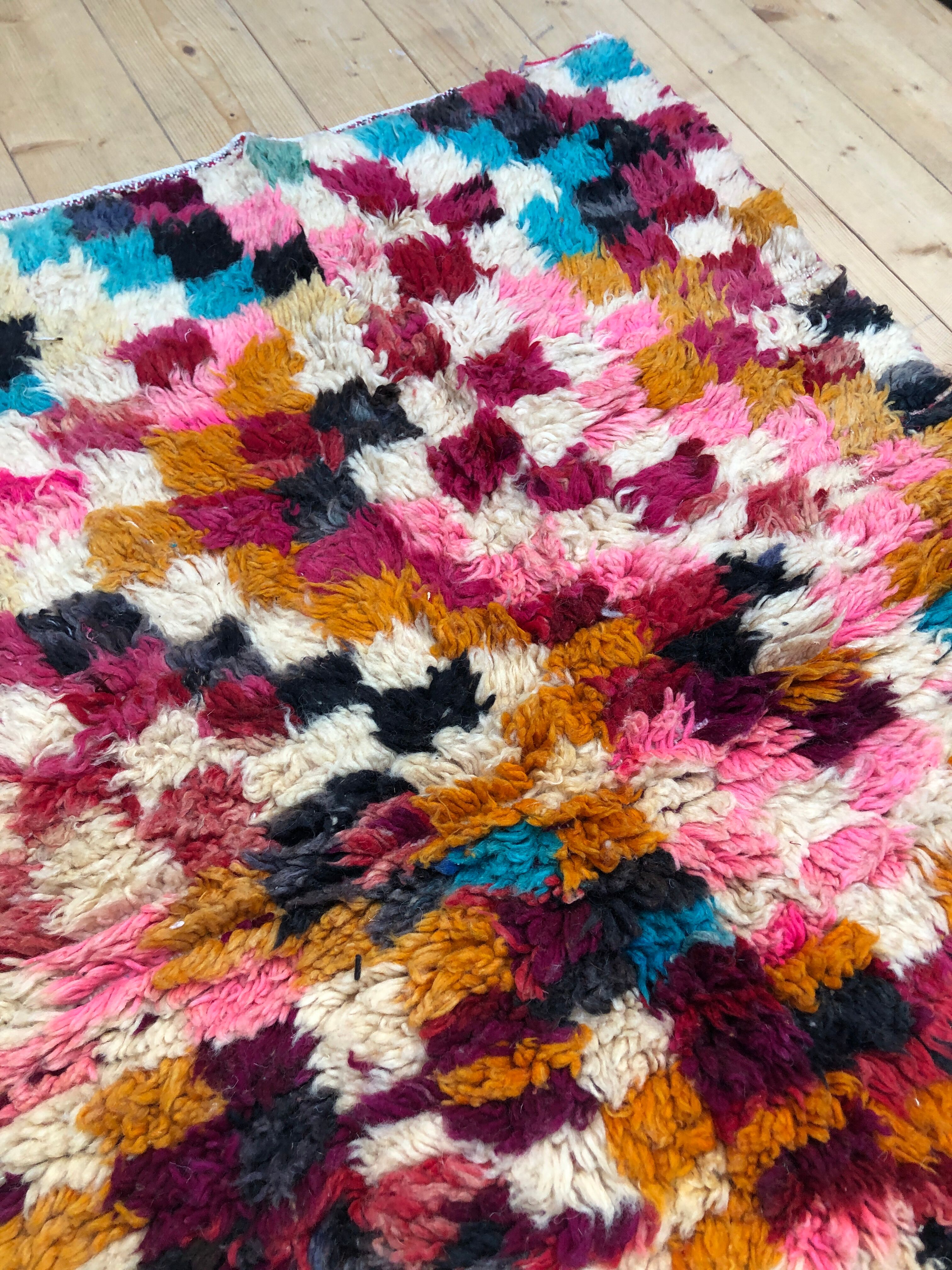 Moroccan Berber carpet Boujaad colorful 1.36x0.9m