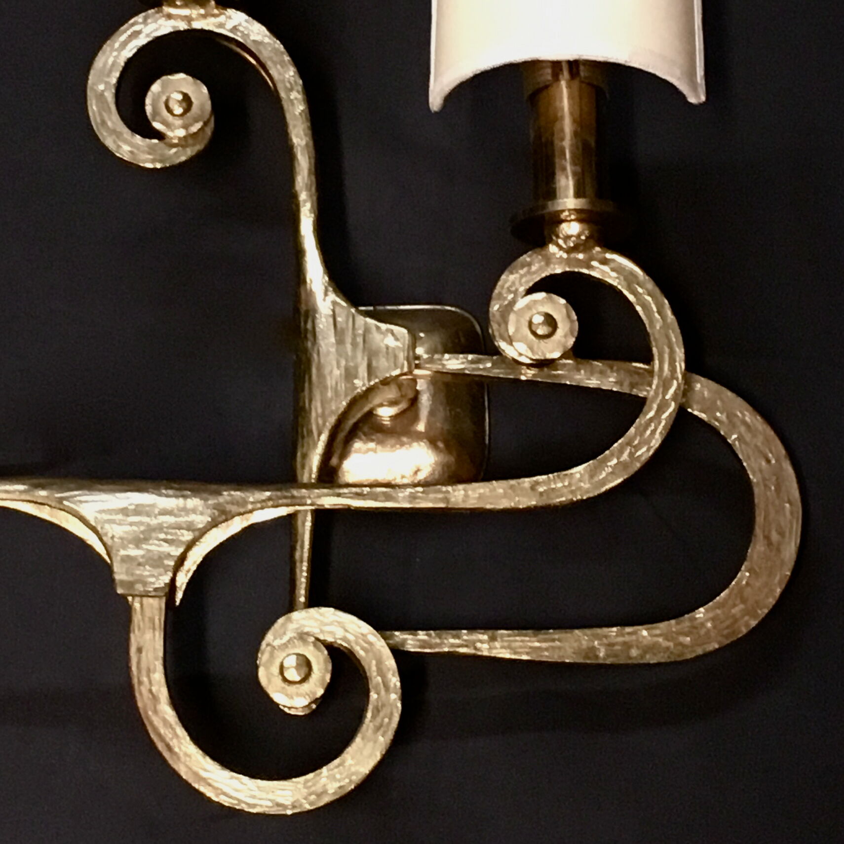 Italian bronze wall lights by G. Piombanti, 1950