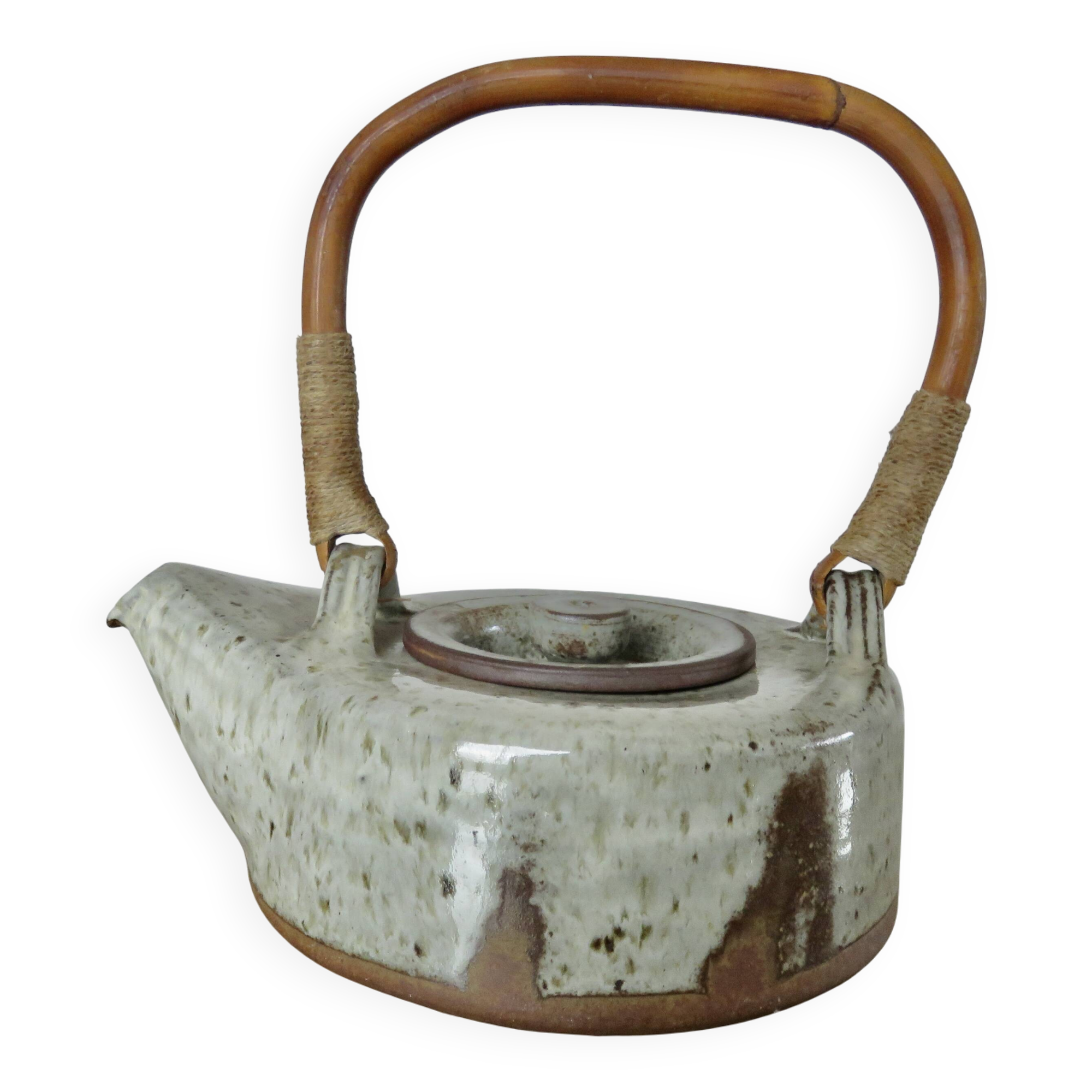 Stoneware teapot by René-Louis Dauchy, "Haute Ribes" pottery in Grasse, 1950.
