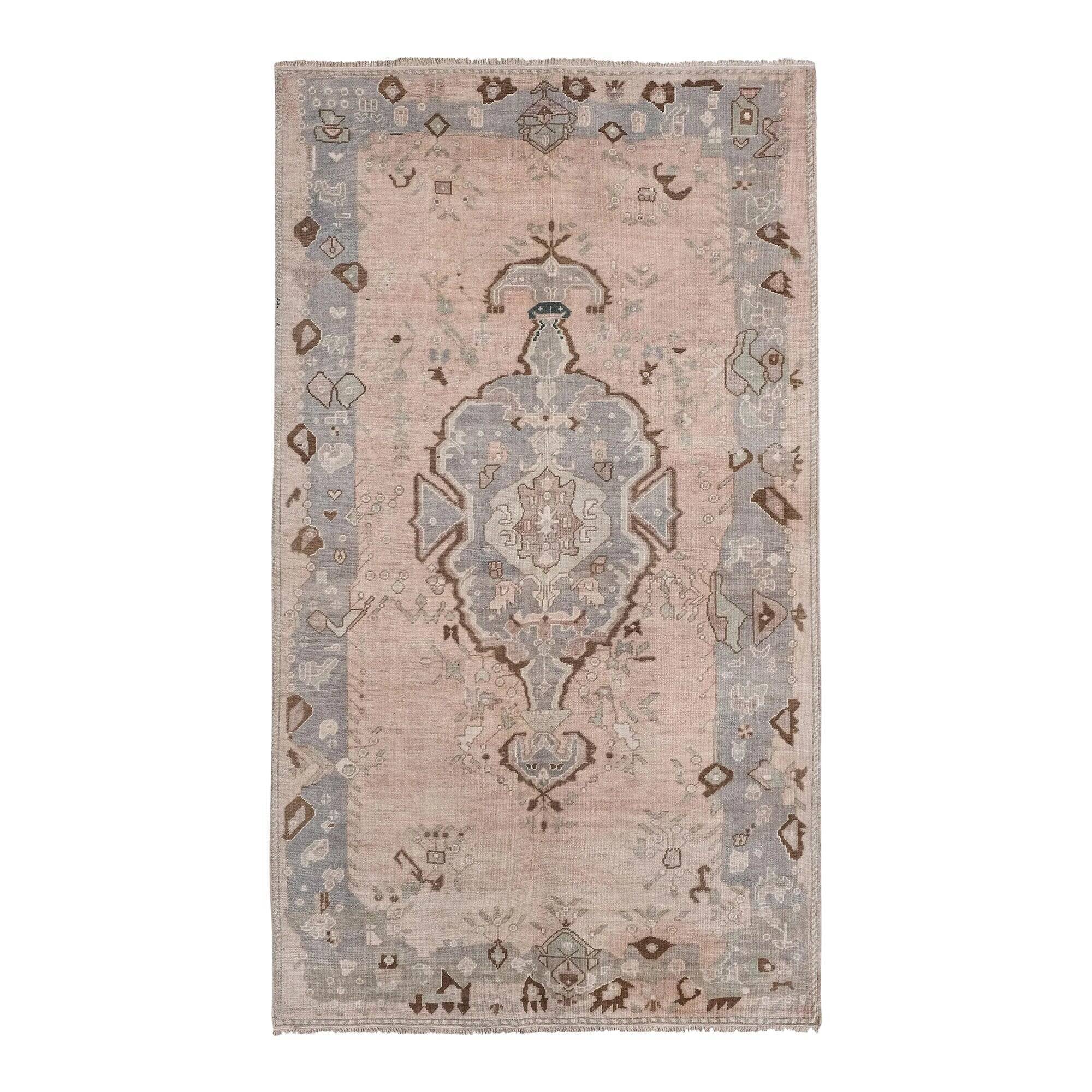 Vintage Turkish handmade rug 155x253 cm
