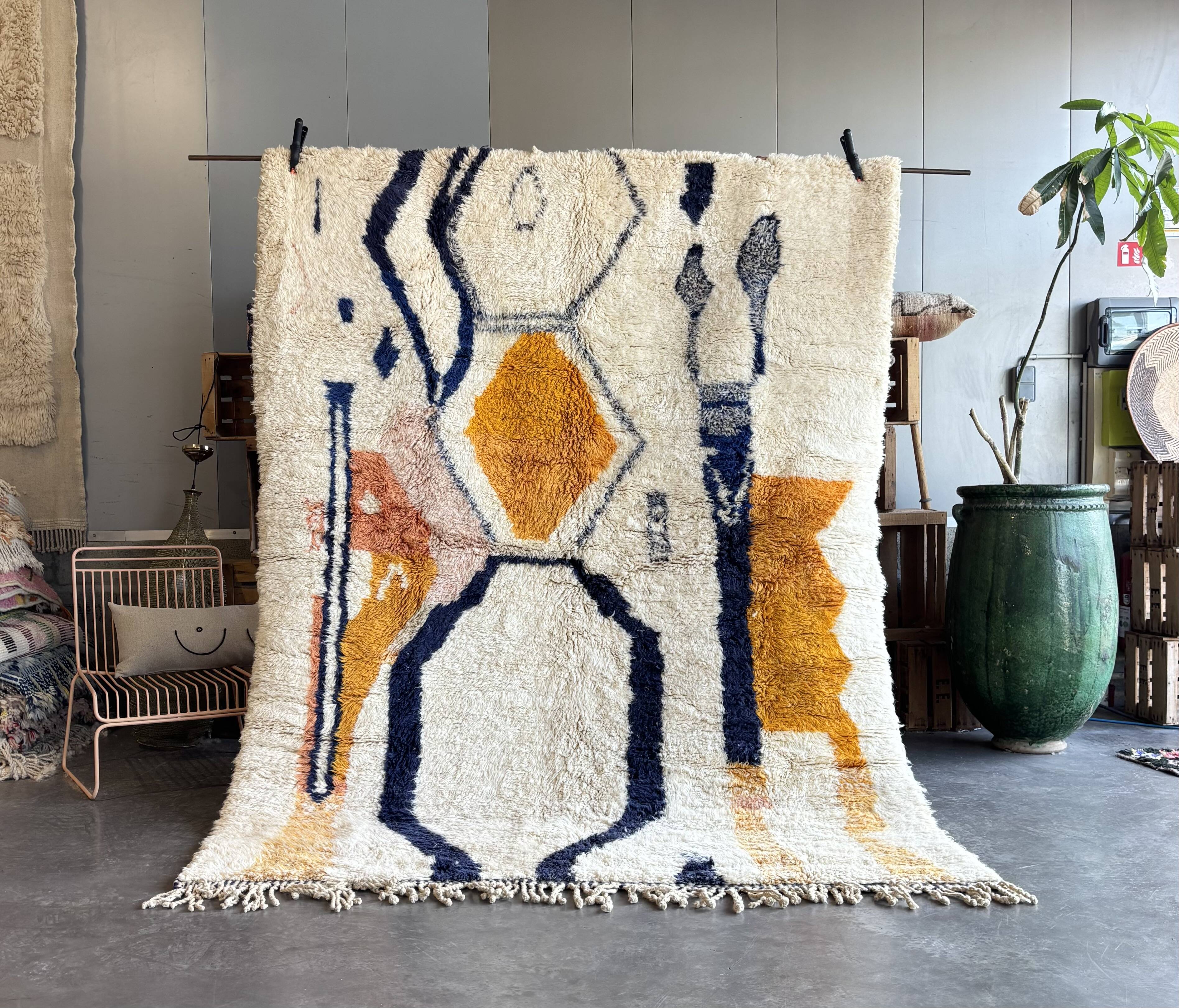 Tapis berbère Beni Ouarain M'rirt artisanal, Maroc