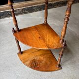 Dark wood corner wall shelf