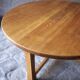 round coffee table in solid wood brutalist design bohemian decor