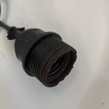 Vintage 1940s pendant lamp with marine enamel bowl - 47 x 40 cm