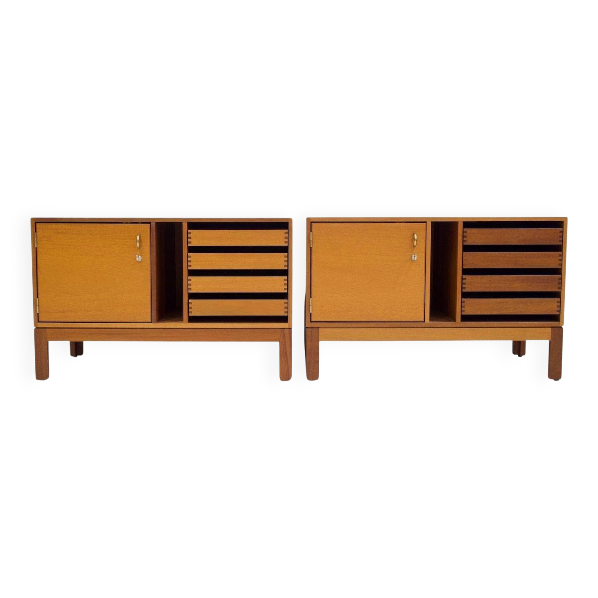 Pair of modern wooden credenzas from the mid-20th century by Christian Hvidt.