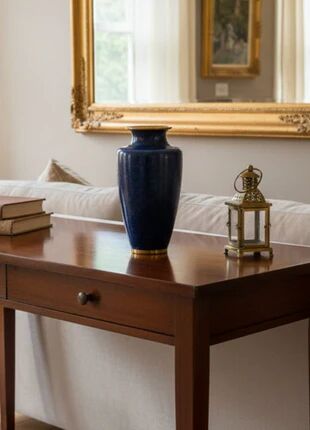 Large blue enamelled Chinese vase