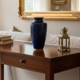 Large blue enamelled Chinese vase