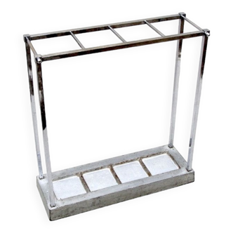 Art Deco umbrella holder in chromed metal