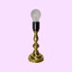 Lampe en laiton vintage de knud christensen fabriquée au danemark | base en or / laiton avec abat-jour rose
