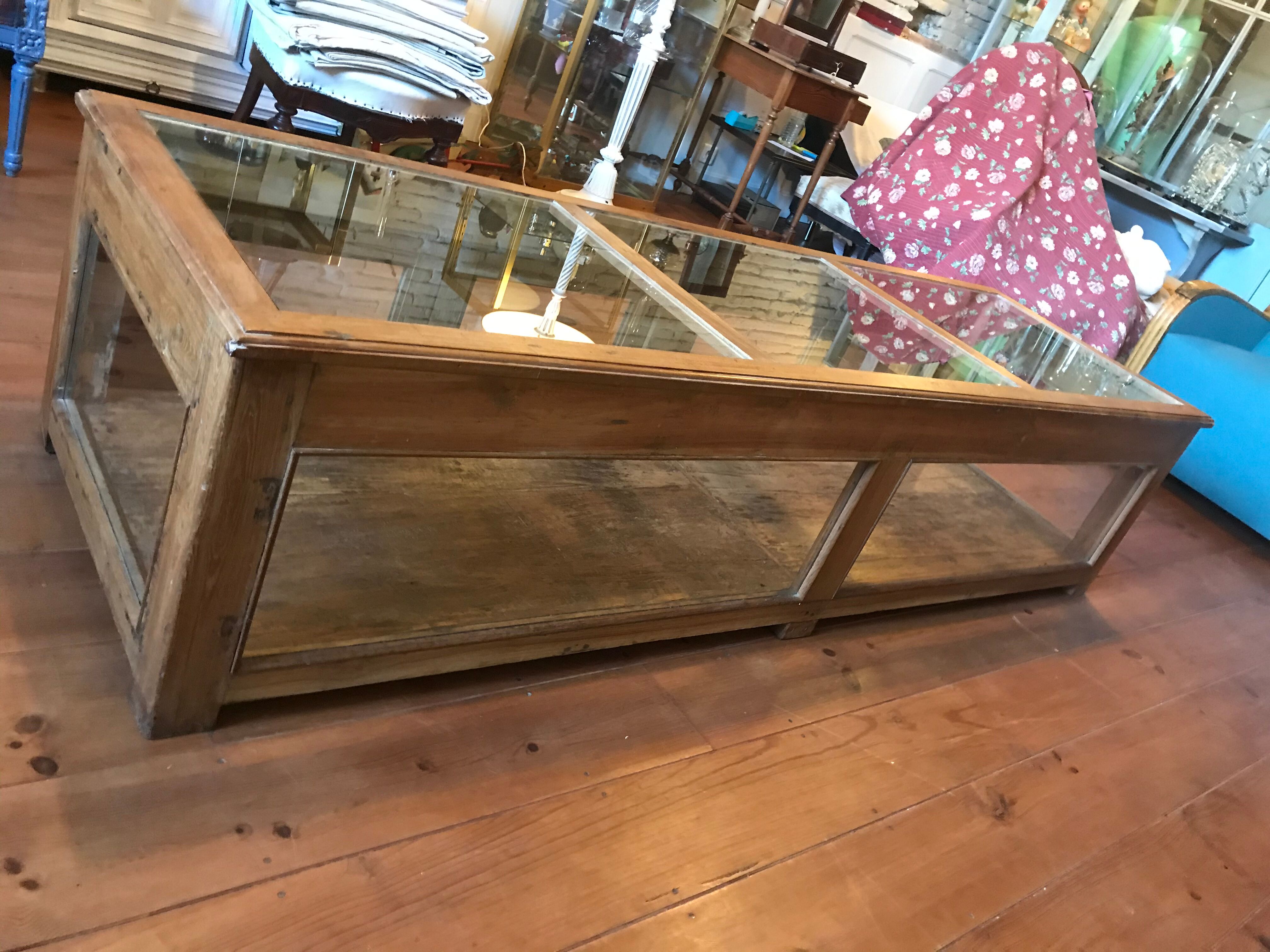 Furniture showcase wood and glass