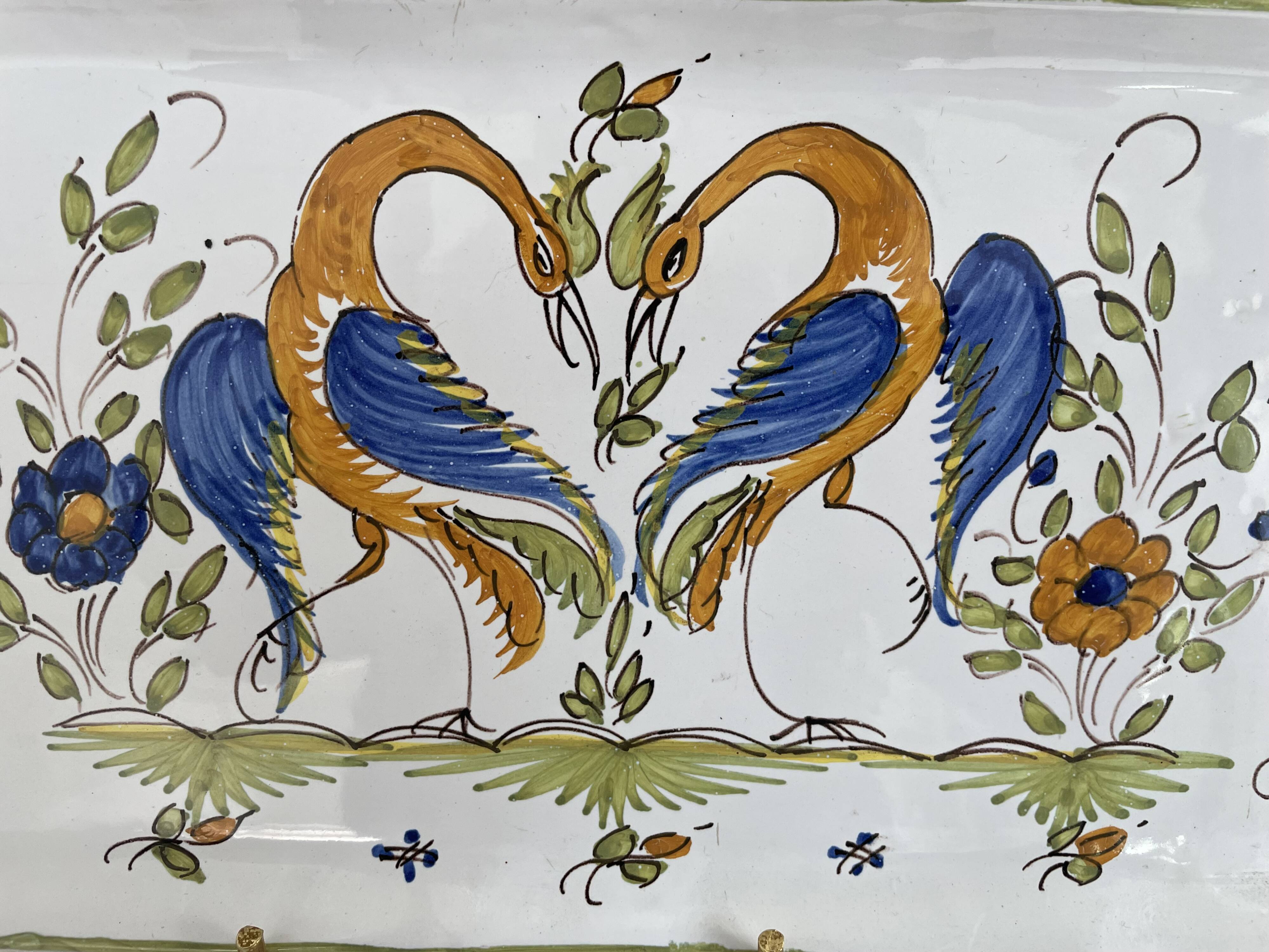 Dessert service, earthenware, Martres-Tolosane, signed Matet France