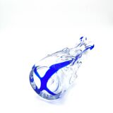 Monumental Murano Vase - Cobalt Blue & Crystal - Organic Design 70s