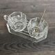 Art Deco Condiment Set in Moulded Crystal