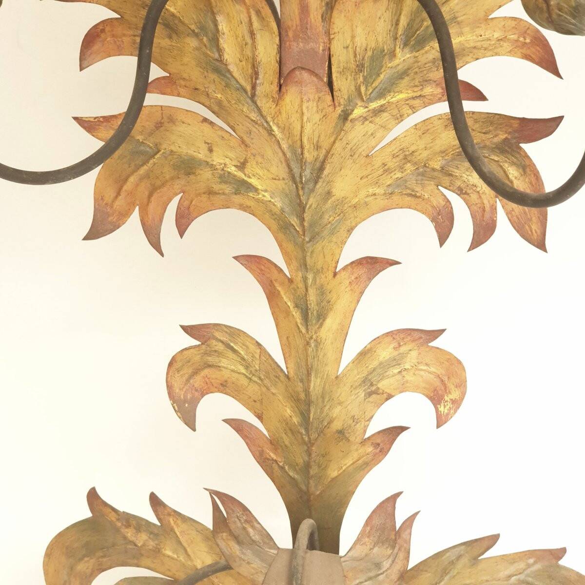 Large pair of painted metal wall lights, 1970s Italy.