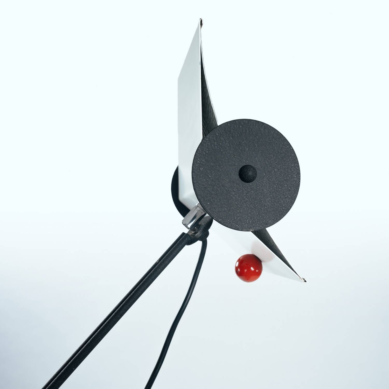 Postmodern memphis style sculptural red black white floor lamp