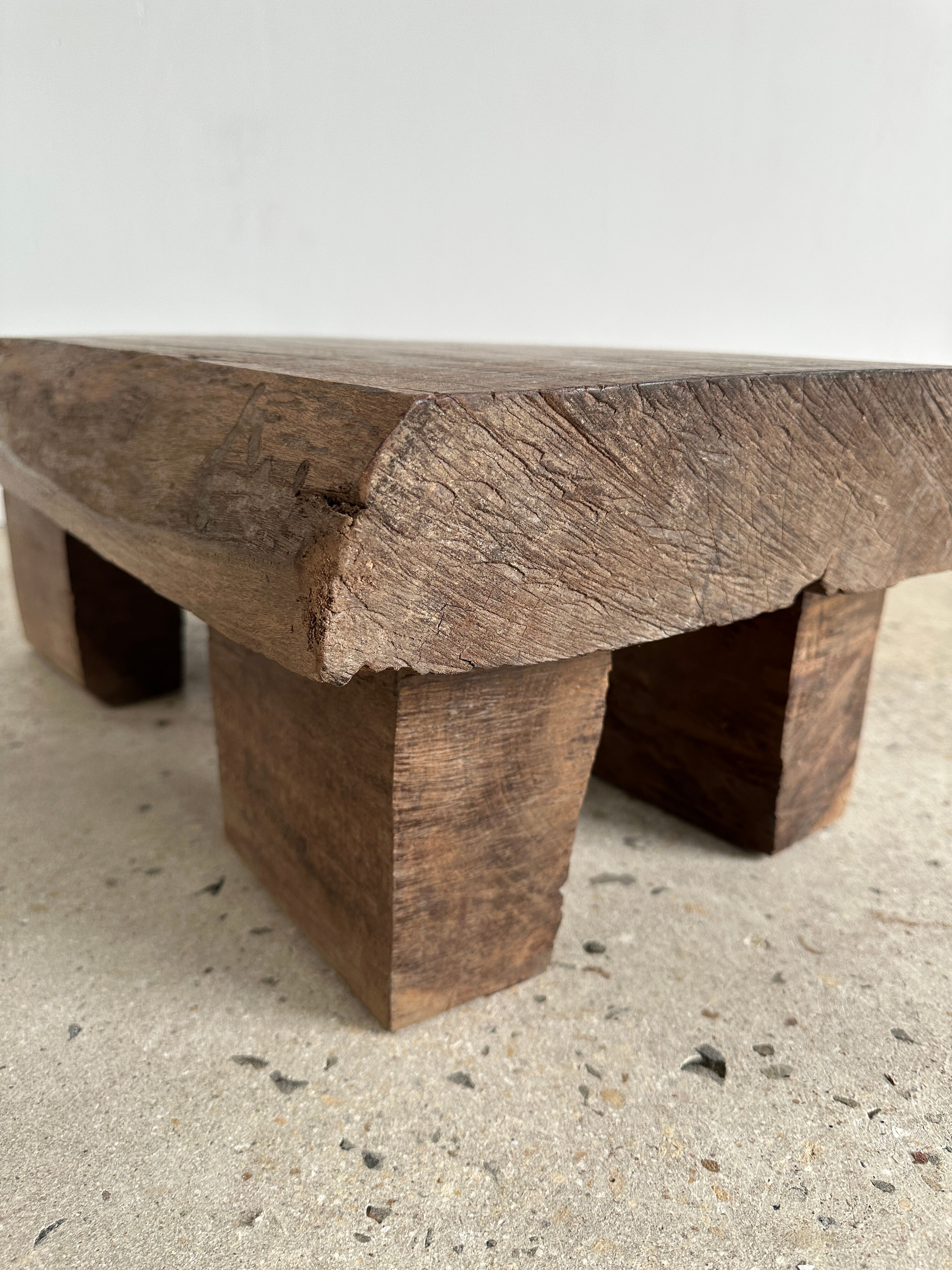 Asian solid wood quadripod brutalist coffee table H30 L81 l42