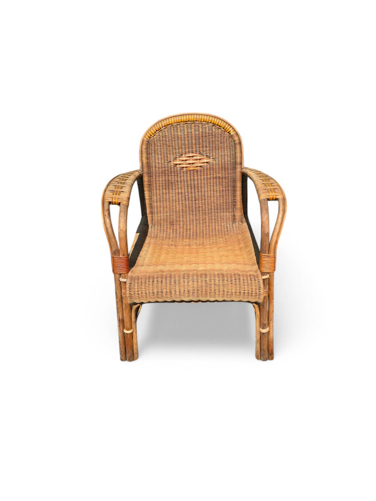 Pair of vintage rattan armchairs